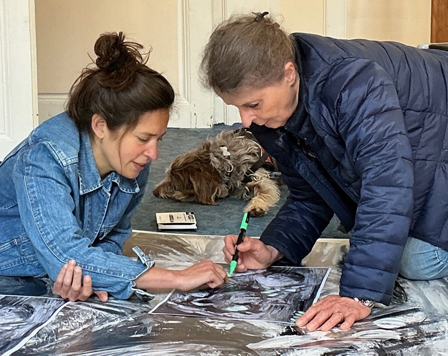 Aubusson - Atelier des Just’Lissières - Création en duo du carton de tapisserie -